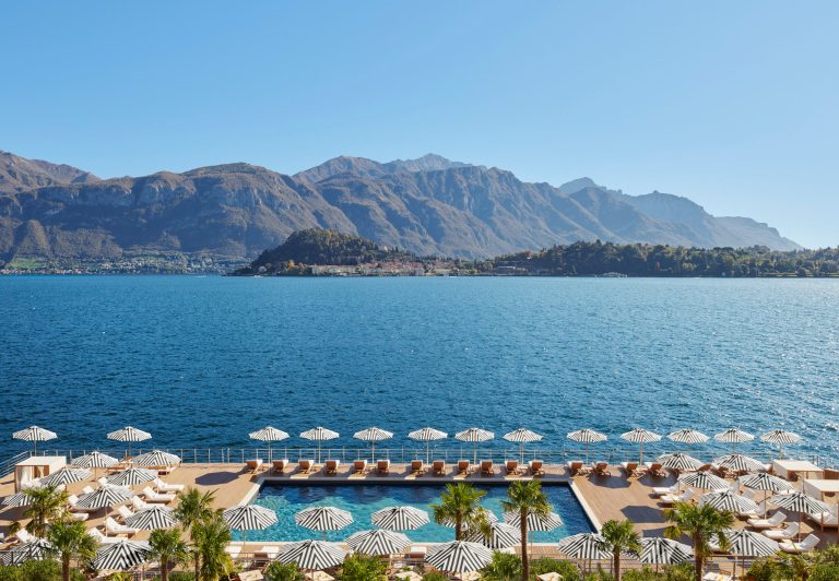 Outdoor pool and Longevity Spa at Lake Como EDITION, a new luxury wellness hotel on Lake Como