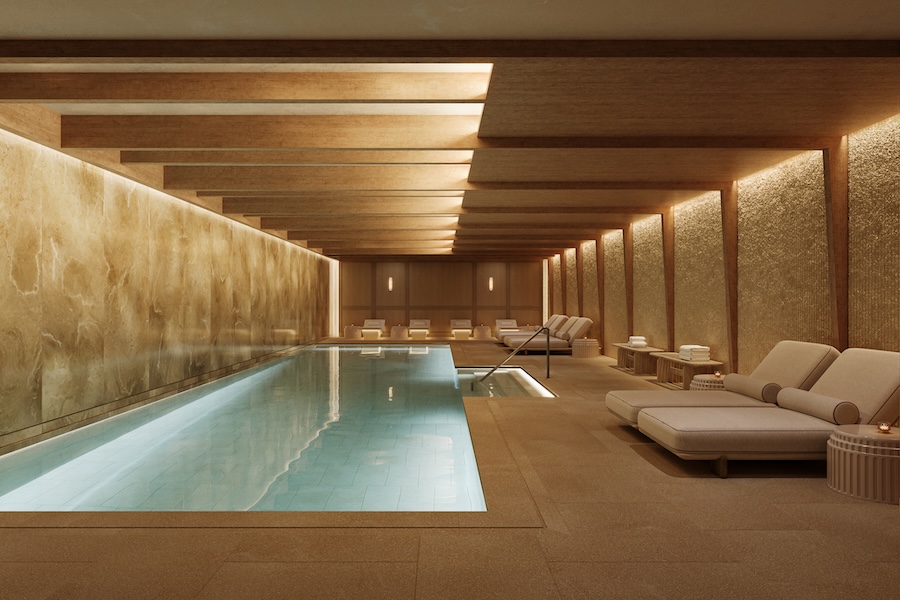 Six Senses Milan spa interior with indoor pool at new wellness hotel in Brera, Milan