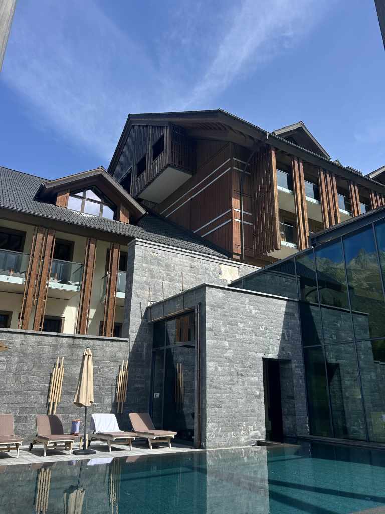 Staying at the pool outside the Chedi Andermatt

