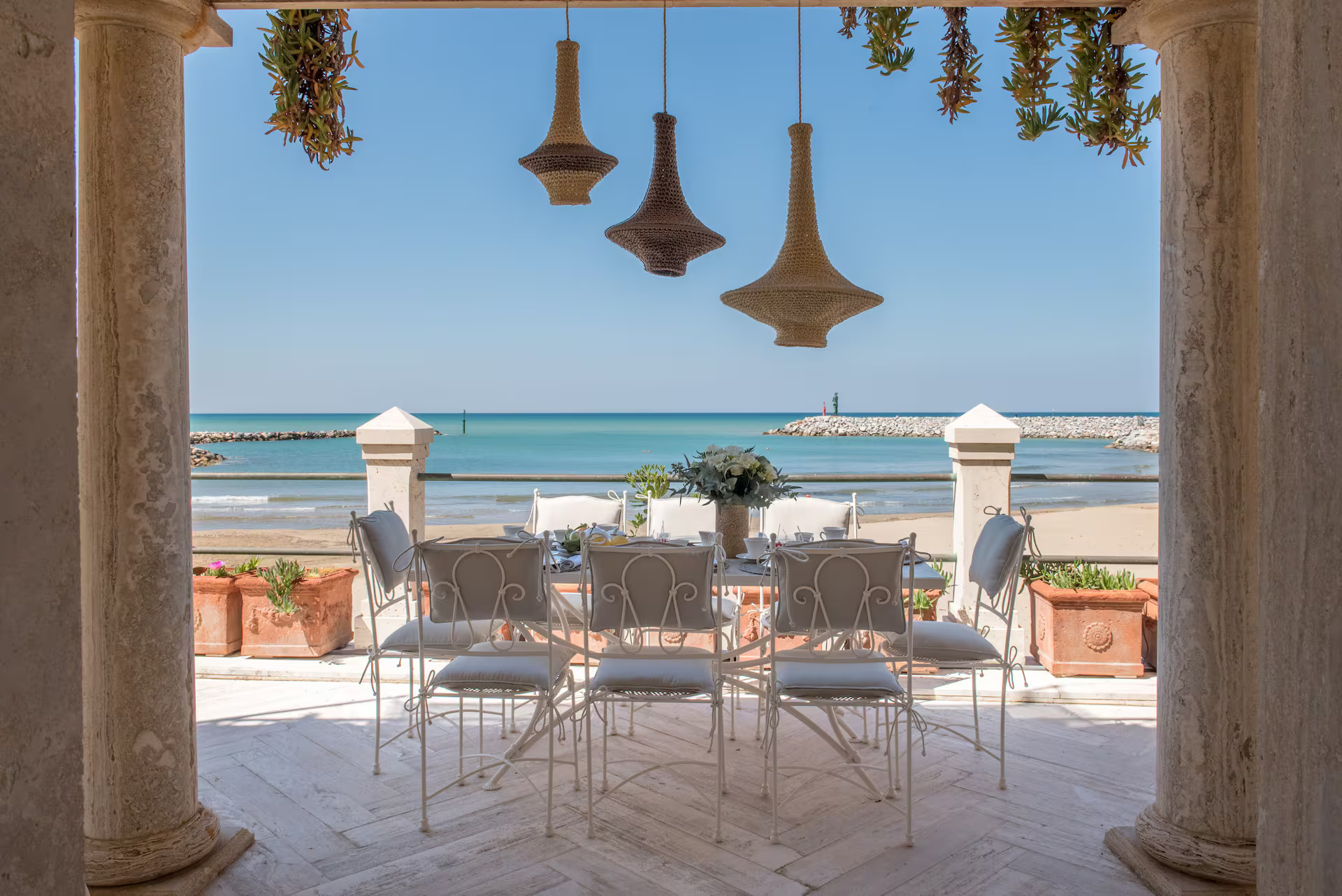 Outdoor terrace of Villa Galatea